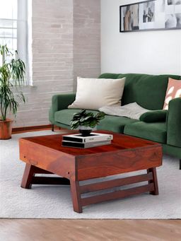Ikiriya - Sheesham Wood Contemporary Coffee Table In Honey Finish (1 Year Warranty)