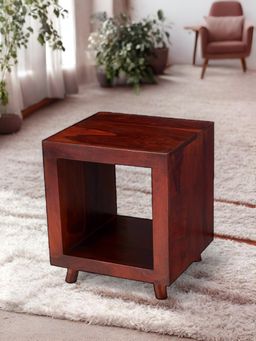 Ikiriya - Sheesham Wood End Table / Corner Tables / Bedside Table In Honey Finish (1 Year Warranty)
