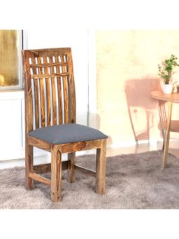 Ikiriya - Sheesham Wood Accent Dining Chair In Teak Finish (1 Year Warranty)