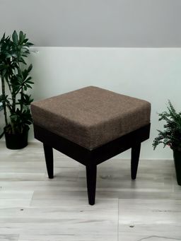 Ikiriya - Lisbon Sheesham Wood Accent Stool Jute Brown Extra Dark Mahogany Finish (1 Year Warranty)