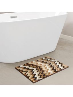OBSESSIONS - Super Absorbent Anti-Skid Polyester Bath Mat Brown