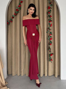 PARTIQ - One Shoulder Slim Fit Fish Tail Dress