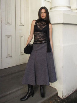 PARTIQ - Black Lace Strap Top