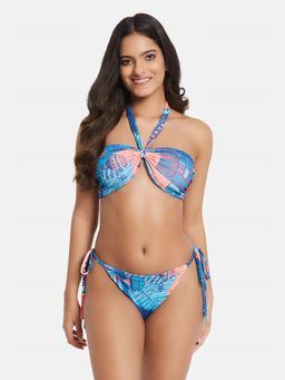Secrets By ZeroKaata - Women Printed Halter Beachwear Swim Bikini (Set of 2)
