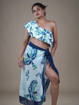 WomanLikeU - Off-White Printed Sarong