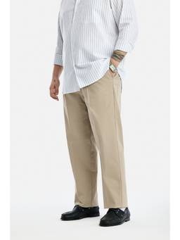 Snitch - Beige Solid Regular Casual Chinos