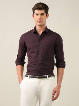 U.S. POLO ASSN. - Wine Solid Tailored Fit Shirt