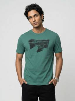 Spykar - Men Green Regular Fit T-Shirt