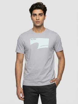 Spykar - Men Grey Regular Fit T-Shirt