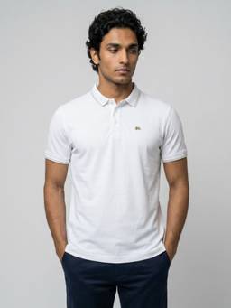 Spykar - Men White Regular Fit Polo T-shirt