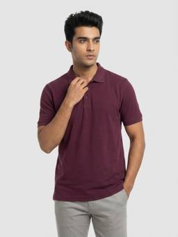 Spykar - Men Maroon Regular Fit Polo T-shirt