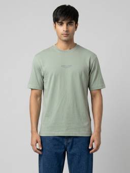 Spykar - Men Green Relaxed Fit T-Shirt