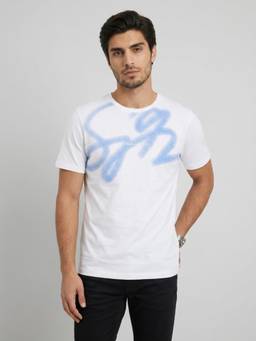 Spykar - Men White Regular Fit T-Shirt