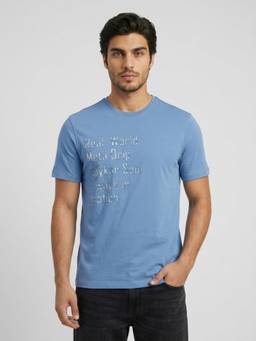 Spykar - Men Blue Regular Fit T-Shirt