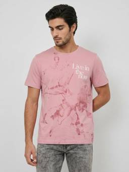 Spykar - Men Pink Regular Fit T-Shirt