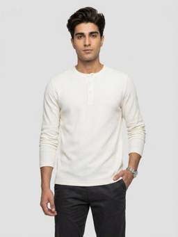 Spykar - Men Off-White Regular Fit T-Shirt