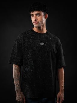 Perch - Black Acid Wash Oversized T-Shirt