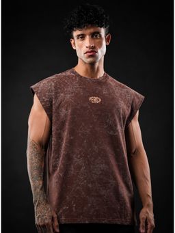 Perch - Brown Acid Wash Tank T-Shirt