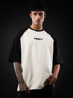 Perch - Black Raglan Sleeve Oversized T-Shirt