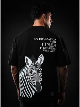 Perch - Black Zebra Print Oversized T-Shirt