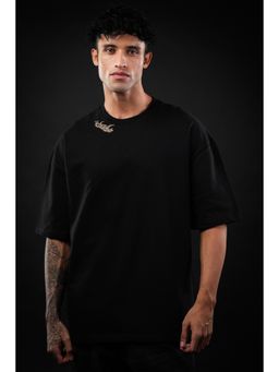 Perch - Black Lion Print Oversized T-shirt