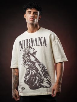 Perch - Cream Nirvana Oversized T-shirt
