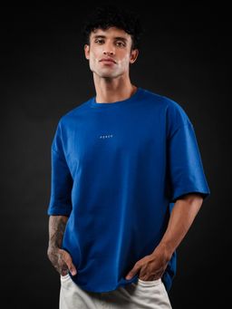 Perch - Royal Blue Solid Oversized T-shirt