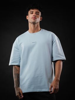 Perch - Sky Blue Solid Oversized T-shirt