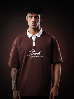 Perch - Brown Perch Club Oversized Polo T-shirt