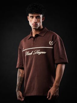 Perch - Brown Perch League Oversized Polo T-shirt