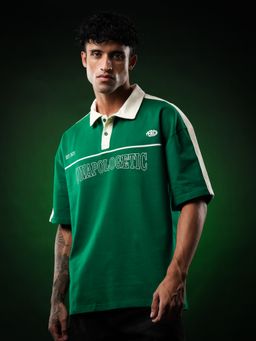 Perch - Forest Green Unapologetic Oversized Polo T-shirt