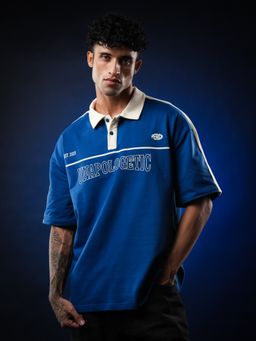 Perch - Royal Blue Unapologetic Oversized Polo T-shirt