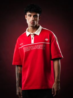 Perch - Red Unapologetic Oversized Polo T-shirt