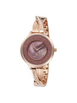 Strand by Obaku - Timor Coffee Quartz Glitter Round Dial and Crystal Strap Womens Watch S730LXXNSV