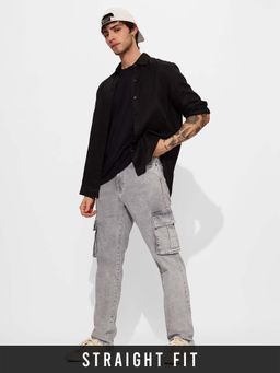 The Souled Store - Originals Denim: Grey Straight Fit Men's Jeans