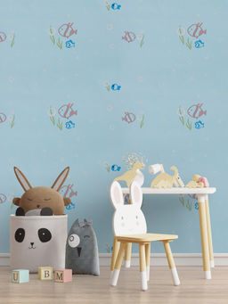 Bonhomie - Blue Simple Elegant Self Adhesive Home Decor Wallpaper Sticker