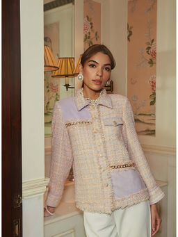 Label Deepika Nagpal - Multi-Color Tweed Textured Jacket