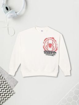 max - Boys Off White Spiderman Print Sweatshirt