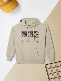 max - Boys Olive One Piece Print Hooded Sweatshirt