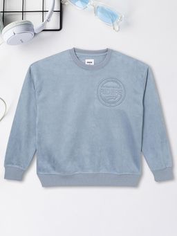 max - Boys Blue Embossed Sweatshirt