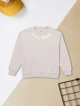 max - Boys Cream Embossed Sweatshirt