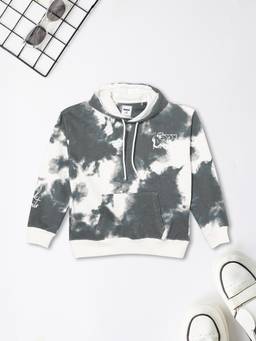 max - Boys Grey Tie and Dye Hooded Sweatshirt