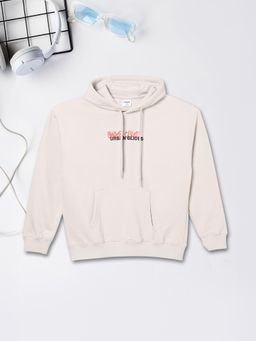 max - Boys Beige Printed Hooded Sweatshirt
