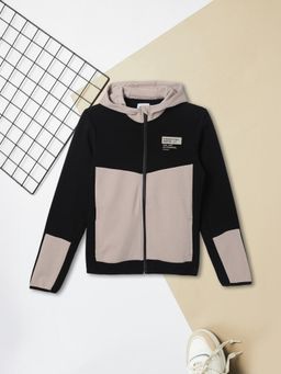 max - Boys Black Colourblock Hooded Sweatshirt