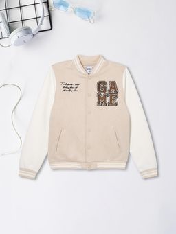 max - Boys Beige Colourblock Varsity Jacket