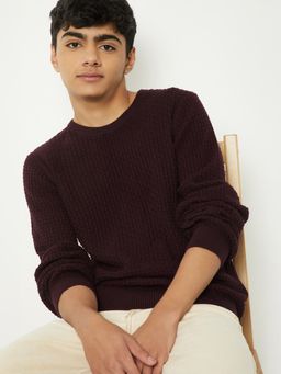 max - Boys Brown Ribbed Sweater