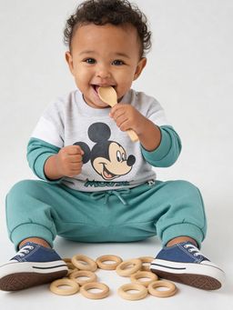 max - Boys Green Mickey Mouse Co-Ord Set