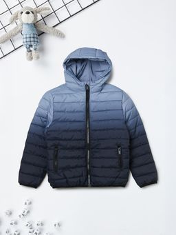 max - Boys Navy Blue Ombre Quilted Jacket