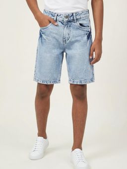 max - Boys Light Blue Washed Denim Shorts