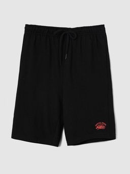 max - Boys Black Solid Shorts